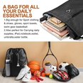 thumbnail image 3 of Black Drawstring Backpack Gym Bag For Men Women String Sports Backpack With Water Bottle Mesh Pockets And 2 Zippered Pocket Large Cinch Sackpack Workout Bag 16" x 20", 3 of 8