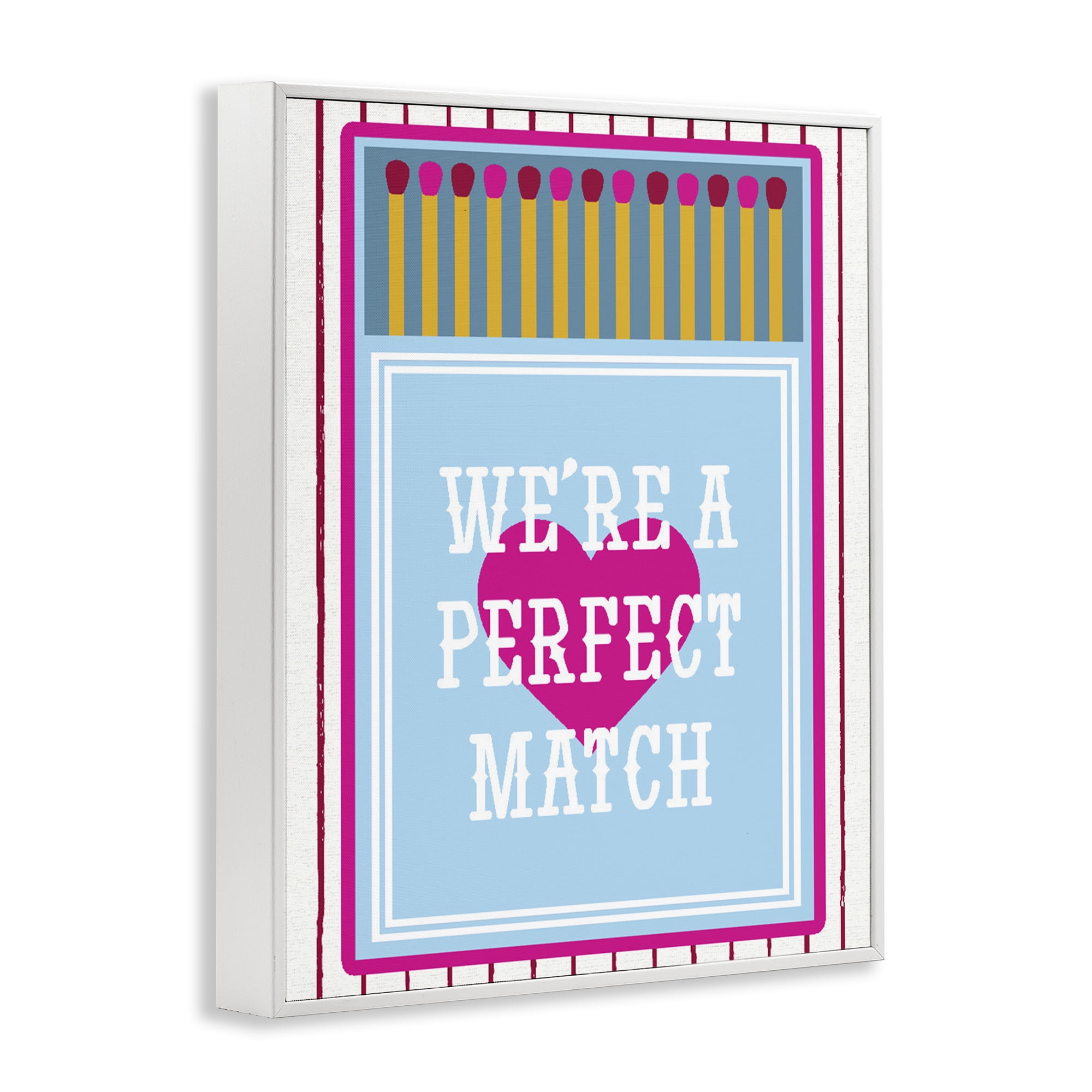 Stupell Industries We're A Perfect Match White Framed Giclee Art, design by Lil' Rue