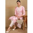 thumbnail image 3 of DWEEP SARA Kurta Droite Brodée en Mélange de Coton Blanc pour Femmes TTG/44 Tunique Ethnique Imprimée Manches 3/4 Col Rond Tenue Festive, 3 of 9