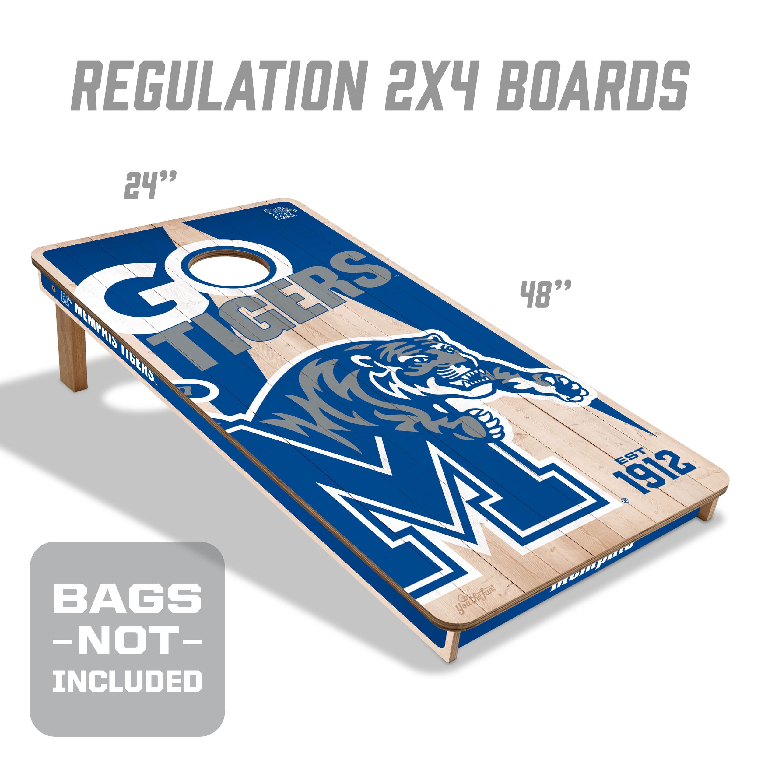 YouTheFan NCAA Memphis Tigers 2' x 4' Cornhole Game No Bags