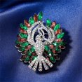 thumbnail image 4 of Marquise Rhinestone Peacock Bird Brooch Pin for Women Men Silvery Elegant Austrian Crystal Cluster Corsage Brooches Lapel Pins Pendant Dress Accessories Jewelry Wedding Festival, 4 of 11