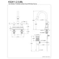 thumbnail image 3 of Kingston Brass KS2618BL 4 in. Centerset Bathroom Faucet, Brushed Nickel, 3 of 3