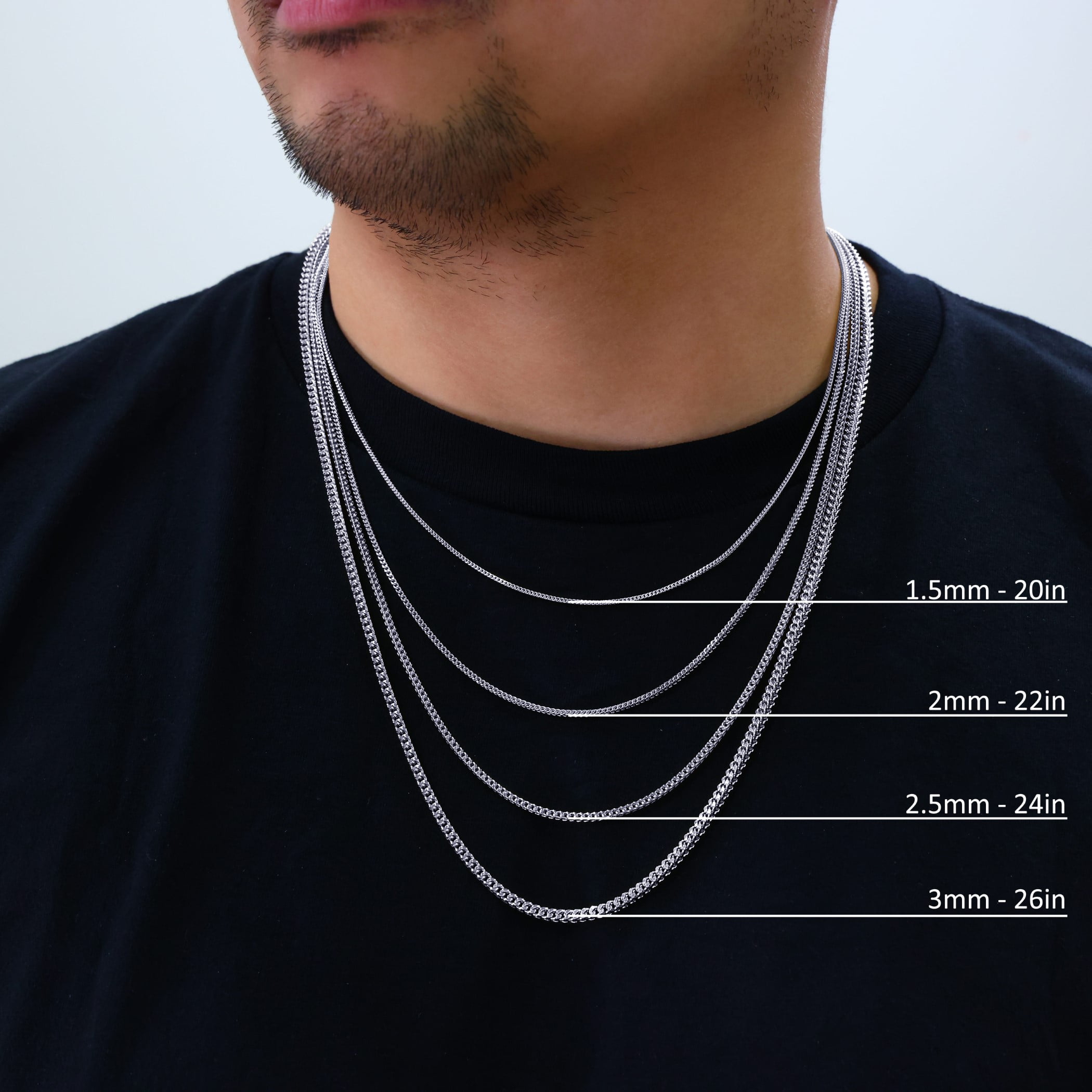 Nuragold 10K Real White Gold Franco Square Box Chain Wheat Necklace 16"-26" (1.5mm-3mm) Italian Jewelry for Men & Women