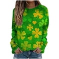 thumbnail image 1 of Diufon Sweatshirts à Col Rond pour Femmes pour la Saint-Patrick Décontracté Basique Trèfle Manches Longues, 1 of 5