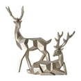 thumbnail image 2 of 1 par de estatuas geométricas de ciervos, esculturas de alces de animales, artesanías de resina hechas para escritorio, sala de , mueble B_dorado Macarena Estatua de ciervo, 2 of 8