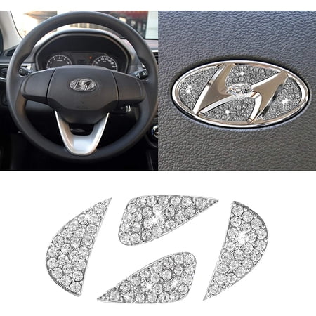 Jaronx Compatible with Hyundai Bling Steering Wheel Emblem 2013-2019 ...