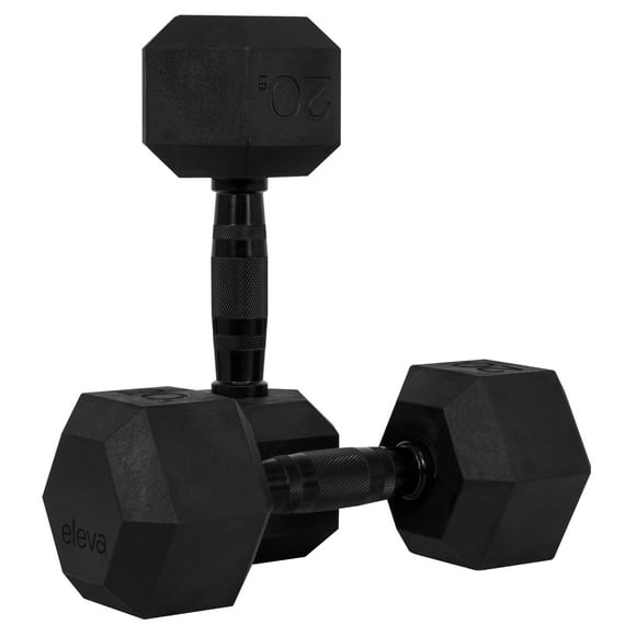 Set De Mancuernas Eleva  ELEVA-2MH Hexagonal 20 Lb Con 2 Pz