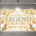 thumbnail image 4 of Gold Glitter Retirement Banner White Balloons Legend Retirement Display Golden Banners Star Decorations Pension Party Backdrop for Retirement Party Farewell Gathering Pension Celebration, 4 of 8