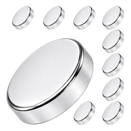 Master Magnetics Neodymium Rare Earth Magnet Discs - 0.315" Diameter, 0.118" Thick, 2.5 Pound lb. Pull, Nickel Plate, Pack of 10, 07045