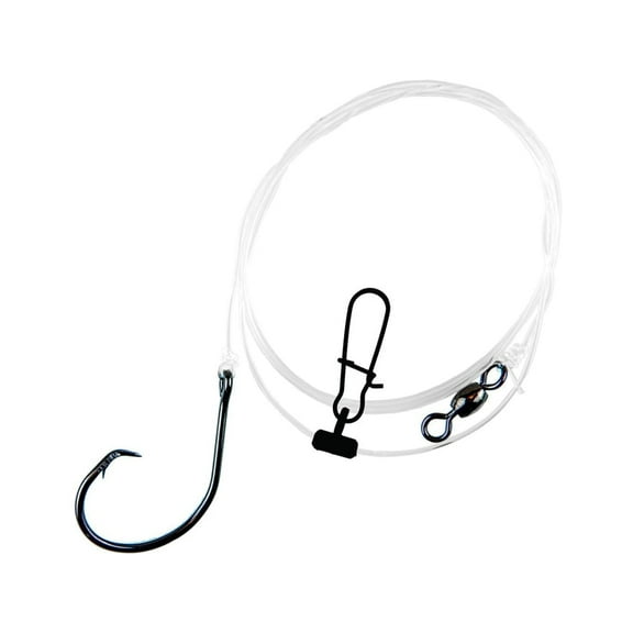 Eagle Claw Lazer Sharp Circle Hook Flourocarbon Striped Bass Fishfinder Plat Black Rig Hook #7/0 Platinum Black 1PK