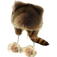 thumbnail image 3 of UTSJKR Winter Thermal Plush Furry Earflap Ushanka Hat Faux Fur Windproof Hooded Beanie Animal Themed Costume Hat for Men Women Brown, 3 of 10
