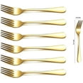 "ReaNea Gold Dinner Fork Set, 6 Pieces Stainless Steel Flatware, 8.17