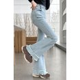 thumbnail image 6 of Girl's Jeans Flare Bell Bottom Girls Jeans Size 6 Cute High Waist Denim Pants Dressy Casual Pants with Pockets Size 8-9 Years 8_Blue, 6 of 7