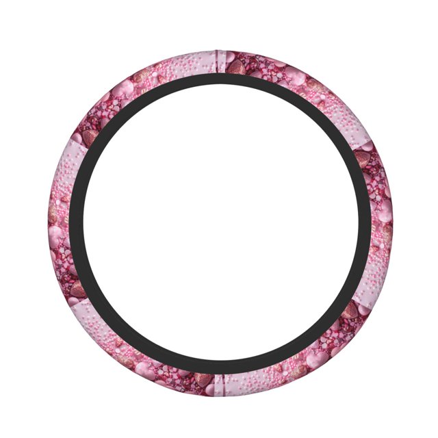 Balery Pink Glitter Heart Candy Fundas elásticas antideslizantes para volante, funda protectora universal para hombre y mujer, 15 pulgadas, accesorios para coche.
