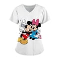 thumbnail image 2 of Ropa de hospital de bolsillo de Disney para mujer, uniforme de enfermera, camisetas para mujer, camisetas de Mickey para mujer 2023, camisetas con cuello en V, camisetas de Minnie Mouse, 2 of 5