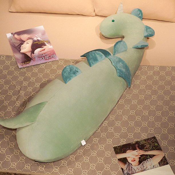 130 cm de largo dinosaurio unicornio tiburón felpa almohada sofá pierna cojín suave ganso de peluche juguetes para novia zhangyuxiang LED