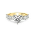 thumbnail image 3 of 3 Carat IGI Certified Heart Shape Lab Grown Diamond Engagement Ring | 14K Yellow Gold | Danica Side Oval Diamond Eternity Lab Diamond Ring | FG-VS1-VS2 Quality Friendly Diamonds, 3 of 5