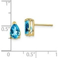 thumbnail image 4 of 14k Yellow Gold 8x5.2mm Pear Blue Topaz Earrings - 9mm, 4 of 6