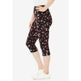 thumbnail image 3 of Woman Within Plus Size Stretch-Cotton Knit Pull-On Printed Capri Leggings, 3 of 4