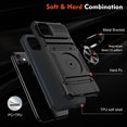 thumbnail image 6 of Dteck Card Holder Case for iPhone 11,Shockproof Silicone + PC Case Ring Stand Heavy Duty Drop Protection Wallet Cover for iPhone 11,Black, 6 of 7
