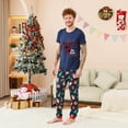 thumbnail image 5 of Odeerbi Christmas Pajamas for Family Holiday Short Sleeve Family Christmas Pajamas Matching Sets Dad Casual Print Top with Bottom Outfits Home Wear Sleepwear Family Matching PJs Set Blue, 5 of 7