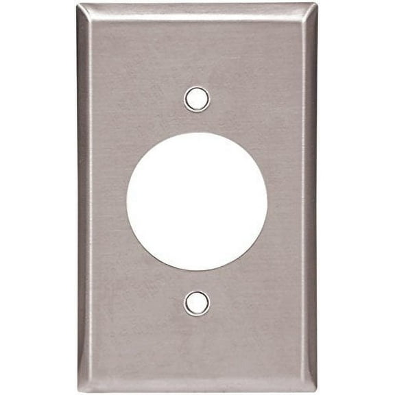 Cooper Wiring Devices 93111 1-Gang Single Outlet Receptacle, 1.60-Inch Diameter Opening, Standard Size, Stainless Steel