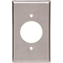 Cooper Wiring Devices 93111 1-Gang Single Outlet Receptacle, 1.60-Inch Diameter Opening, Standard Size, Stainless Steel