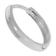 thumbnail image 3 of JewelStop 14k White Gold Single Huggie Hoop Hinged Men's Earring - 2x13mm, 3 of 5