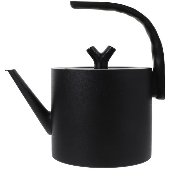 PAMINGONO 1Pcs Tea Kettle Stainless Steel Simple Design Black Heat Resistant Handle Nonslip Bottom For Home Use