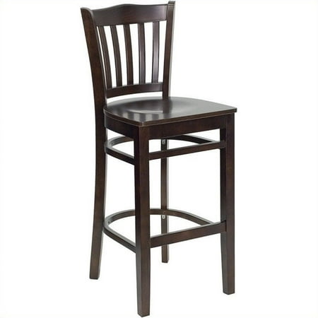Slat Back Bar Stool 29", Walnut