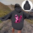 thumbnail image 5 of Women's Round Neck Hooded Sweatshirt Long Sleeved Cancer Survivor Hoodies Casual Pink Ribbon Printed Shirts Trendy Pullover Tops, 5 of 7