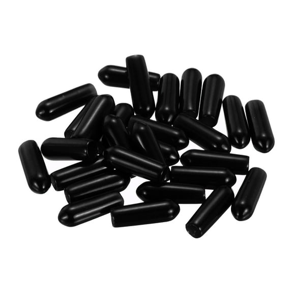 Uxcell 88Pcs Silicone End Caps, 5mm(3/16") ID 16mm(5/8") Height Round Screw Thread Protectors Flexible Screw Bolt Covers Caps for Metal Tube Rod Bolt, Black
