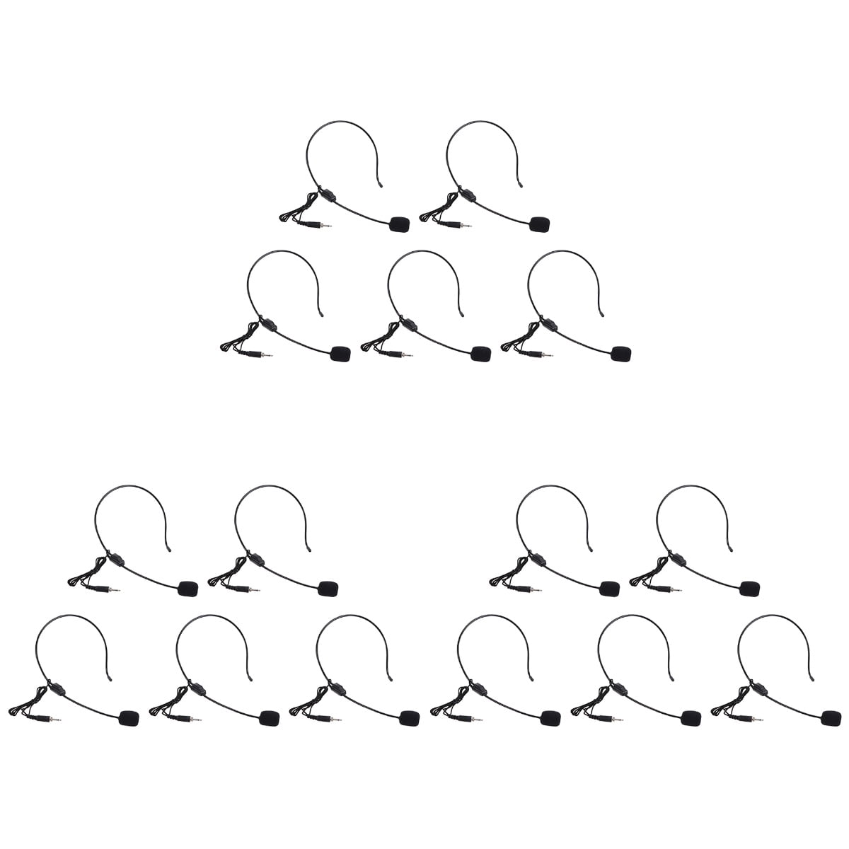 Worgeous 3pcs Flexible Wired 5Pcs Headset Microphone Performance Headset Condenser Microphone Speaker Instructor Voice Amplifier for Guide Teachers Speakers