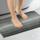 thumbnail image 2 of REGALWOVEN Alfombrillas de baño de color contrastante a rayas, alfombra de baño de felpa antideslizante, tapetes para el suelo del baño, bañera y ducha negra 20" x 32", 2 of 6
