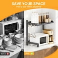 thumbnail image 6 of Towond Adjustable Microwave Stand, Countertop Organizer with Hooks, Expandable Shelf for Kitchen Appliances Black, 6 of 8