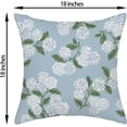 thumbnail image 6 of Wrongduck Pillow Covers 18x18 Inch 2 Pcs Blue Green Hydrangea Flower Decor Throw Pillows Vintage Floral Seasonal Summer Outdoor Decoration Pillowcase Linen Cushion Cover for Couch Sofa, 6 of 14