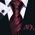thumbnail image 3 of Set de Corbata Barry.Wang a Cuadros con Pañuelo y Gemelos, 3 of 8