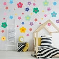thumbnail image 6 of Vikakiooze Flower Wall Decals,Vinyl Peel and Stick Boho Colorful Cartoon Flowers Wall Stickers for Kids Playroom Bedroom Living Room Nursery Wall Decor, 6 of 6