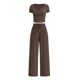thumbnail image 1 of Conjunto de 2 piezas para mujer PRETTYGARDEN tejido acanalado color café L - M, 1 of 8