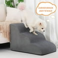 thumbnail image 3 of 3-Step Dog Ramp and Stairs for Sofa and Chair - Non-Slip Sturdy Pet Steps for Small Dogs and Cats,15.7" H,Grey, 3 of 7