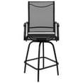 thumbnail image 6 of Merrick Lane Set of 2 High Back Bar Height Swivel Patio Stools with Powder Coated Metal Frames and Black Textilene Upholstery, 6 of 15