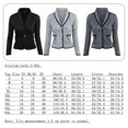 thumbnail image 2 of Wweixi Women Cardigan Short Suits Slim Coat Two Button Long Sleeve Office Lapel Suits Small Blazer, 2 of 8