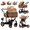 High view-KHAKI, variant on EaseBaby 2-in-1 Baby Stroller,Travel Pushchair, High-View Infant Carriage with with Cup Holder, Mosquito Net for 0-36 Months,Unisex,BLACK