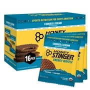 Honey Stinger Organic Energy Waffle Snack, Cookies and Cream, Gluten Free, 1.06 oz, 16 Count