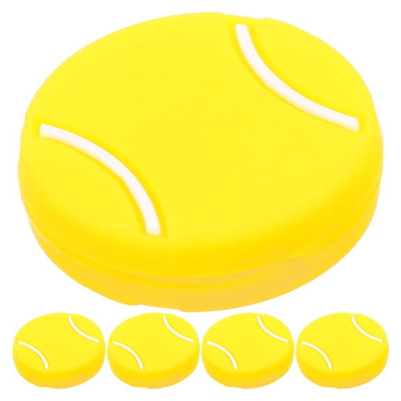 Toyvian Tennis Racket Dampener Yellow Silicone Shock Absorber for Tennis 5Pcs