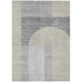 thumbnail image 2 of HomeRoots 582731 8 x 10 ft. Geometric Washable Indoor & Outdoor Rectangle Area Rug, Silver, Gray & Beige, 2 of 5