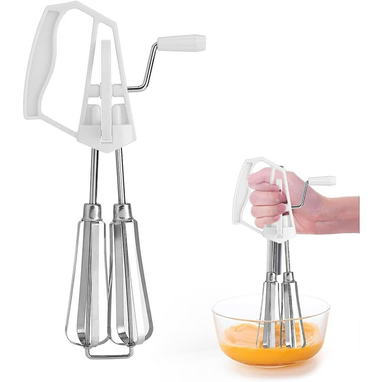 Hand Crank Egg Beater,Stainless Steel Handheld Manual Egg Blender with  Crank, Handheld Egg Mixer Beater, Home Kitchen Cooking Tool For Whipping  Eggs