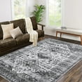 thumbnail image 2 of CAROMIO Area Rug Washable Rug Modern Bordered Area Rug for Living Room Contemporary Bedroom Rug Low Pile Anti-Slip Backing Indoor Carpet, 5' x 7' Gray, 2 of 7