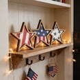 thumbnail image 6 of AZXY 4th of July Decorations, 3Pcs Rustic Wooden USA Star Wall Decor with American Flag Pattern, Ideal for Independence Day Tabletop Centerpieces & Outdoor Yard Patriotic Party Supplies, 6 of 7