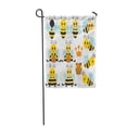 thumbnail image 1 of KDAGR Yellow Cute Bumble Bees Beehive Black Bumblebee Cartoon Flower Garden Flag Decorative Flag House Banner 12x18 inch, 1 of 1